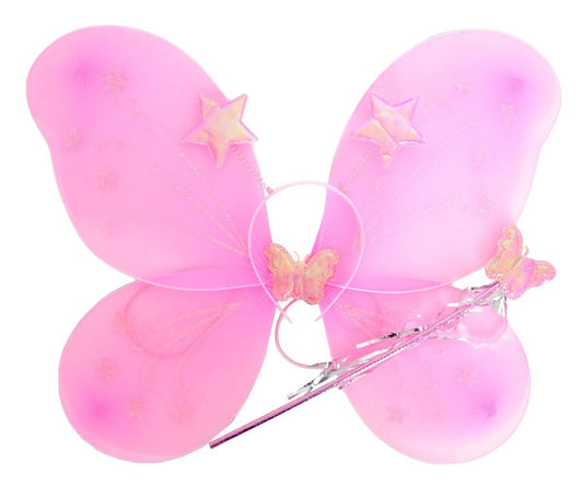 NNEDSZ Girls Kids Angel Fairy Butterfly Wing Fancy Princess Costume Party - Light Pink