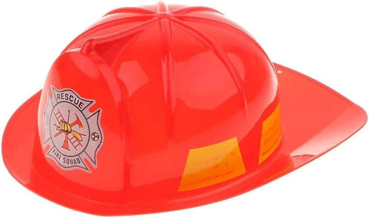 NNEDSZ KIDS FIREMAN HAT Firemans Helmet Costume Dress Up Party Red Plastic Halloween Cap