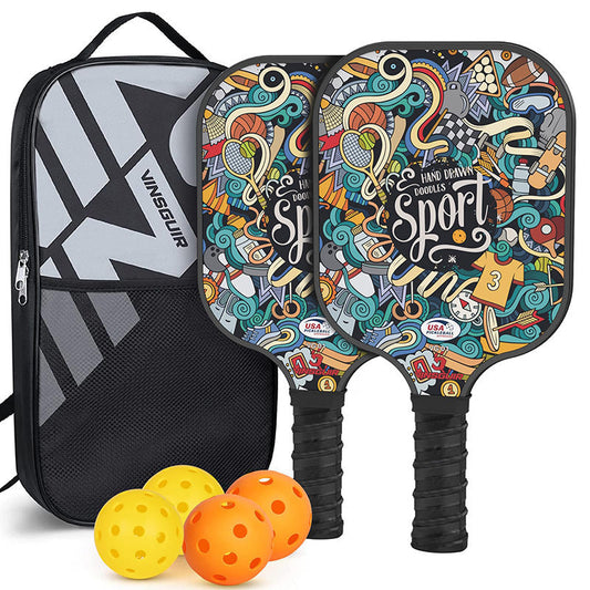 NNEDSZ Graffiti Model Fiberglass Pickleball Paddle Set - Vibrant Design for Enhanced Gameplay