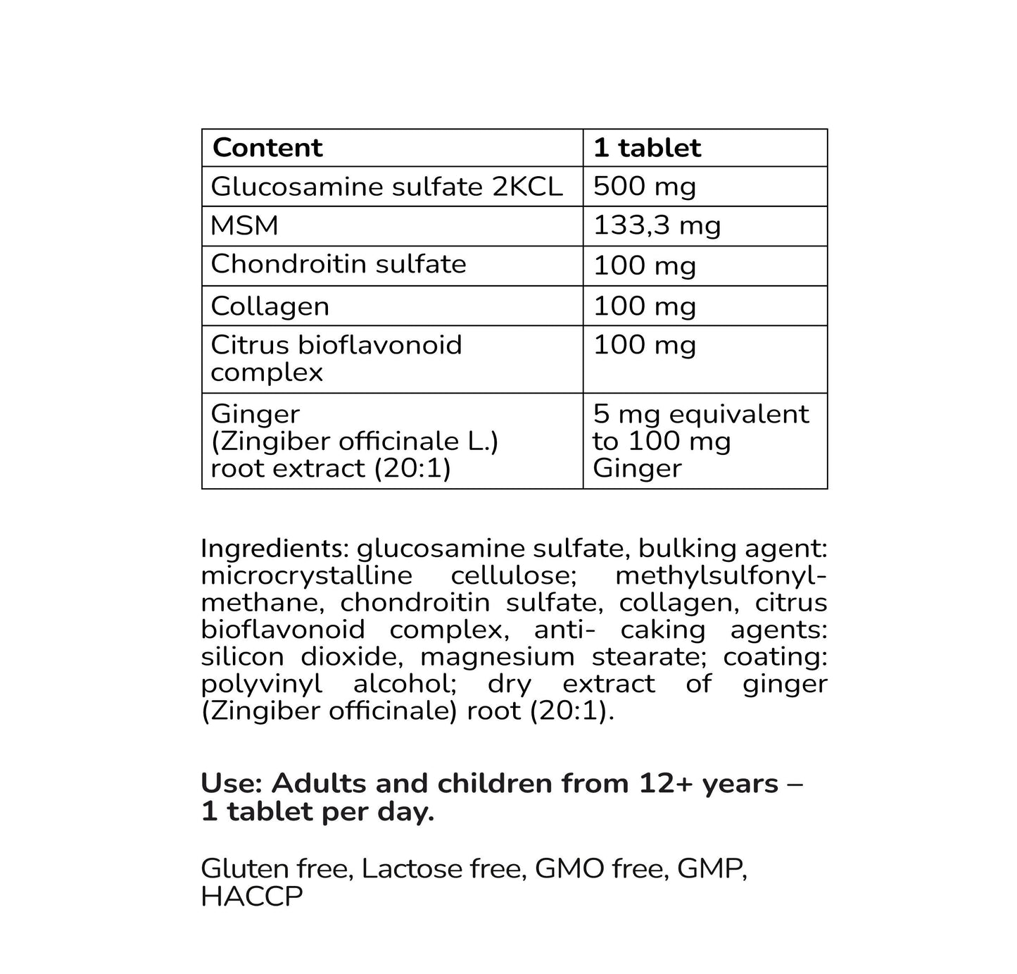 Joint Support Formula - Glucosamine, Chondroitin, Collagen & MSM