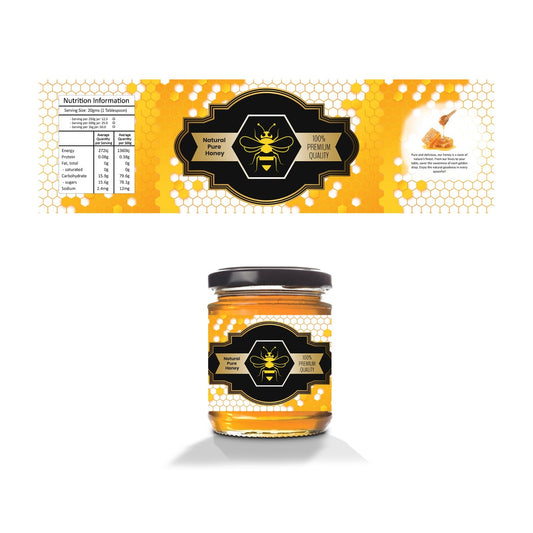 Honey Labels Long with Nutritional Facts Small  20 x 4.5 cm-0