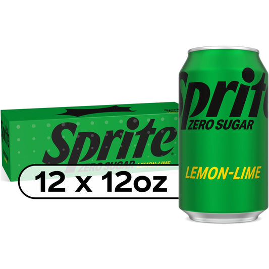 Zero Sugar Lemon Lime Soda Pop, 12 Fl Oz, 12 Pack Cans