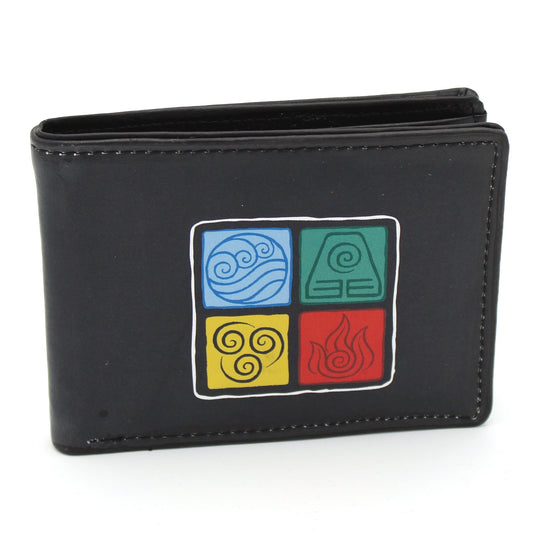 Veloria™ Avatar Four Elements Wind Water Fire Earth Bi-Fold Wallet with Gift Tin