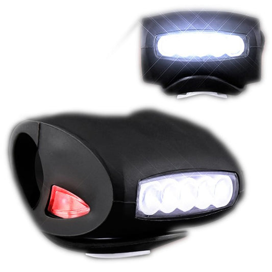 Black Bicycle Headlight with White and Red LEDs