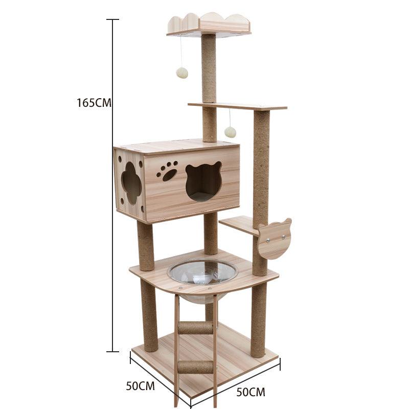 Space Capsule Cat Crawl Nest With Scratching Board - Wooden Pet Toy And Supplies