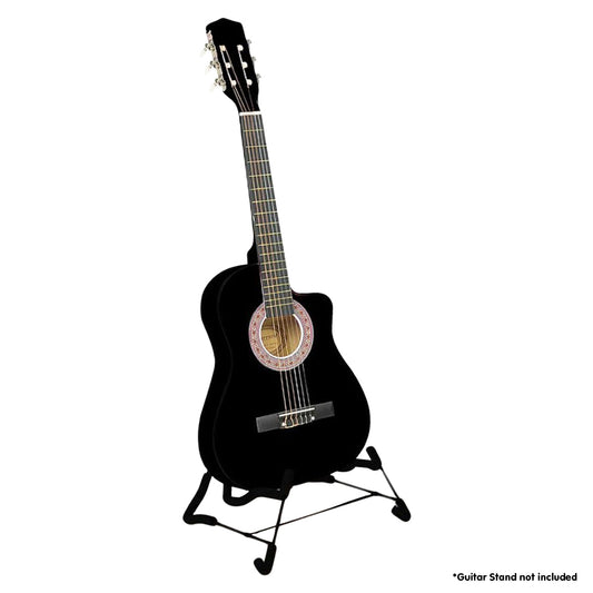 NNEDPE 38in Cutaway Acoustic Guitar with guitar bag - Black