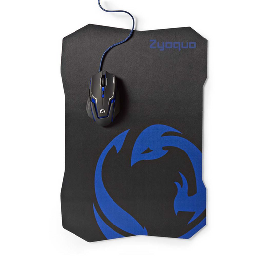 Mouse gaming + mouse pad, Nedis, Negru/Albastru (GMMP200BK)-0