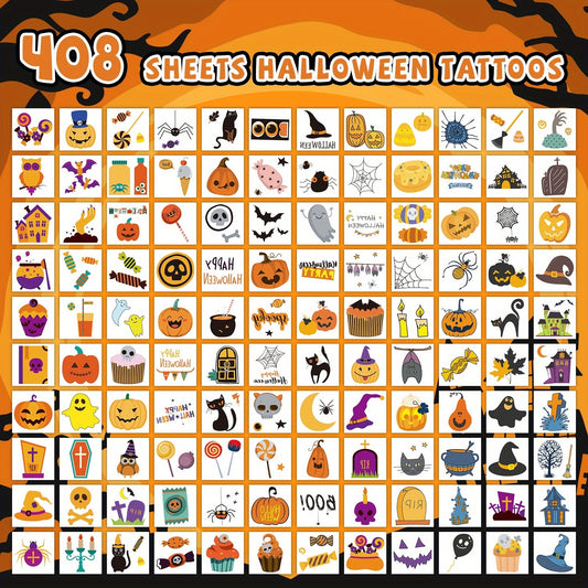 Everyday Festive™ Halloween Temporary Tattoo Sheets Party Stickers (408pcs)