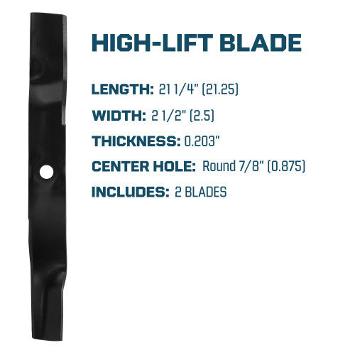 High Lift Mower Blade For John Deere GT225 GT235 GX325 GX335 LX255 LX288 LX280 42" Decks M135881, M139976, M139977, M148613 - 2 Pack