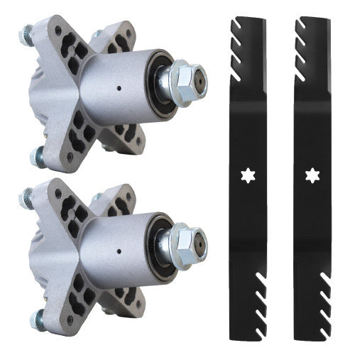 MOTIVITY Mower Blade & Spindle Kit Fits Huskee MTD Troy-Bilt White 42" Decks 618-0142, 918-0138, 742-0616, 942-04087