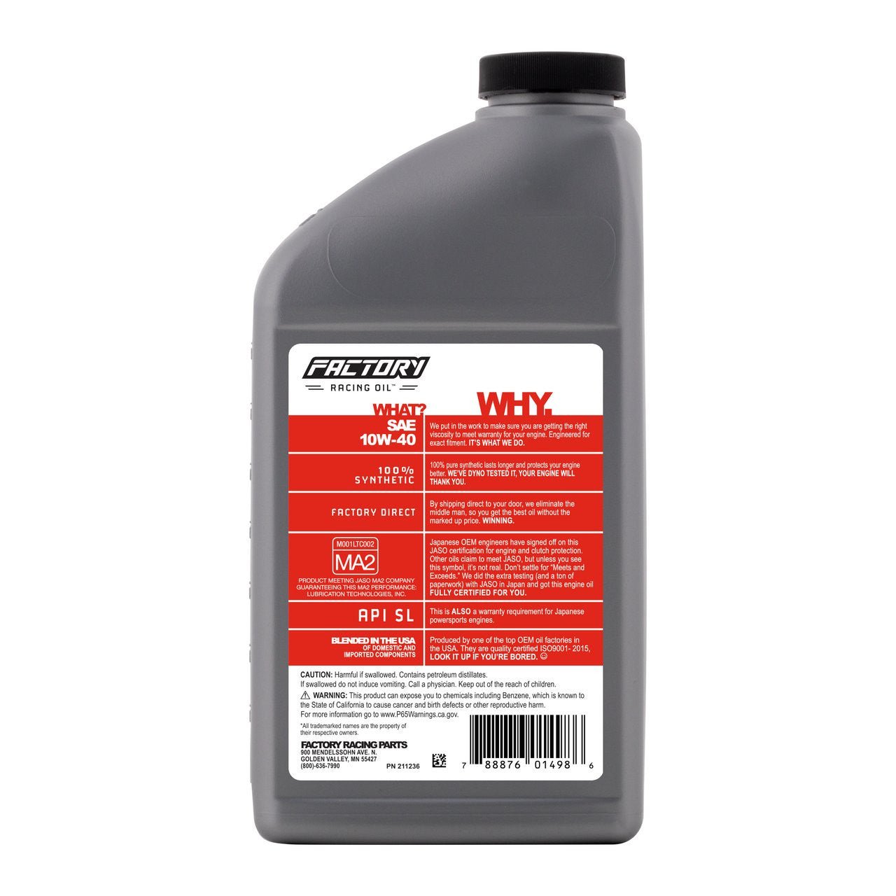 10W-40 Full Synthetic 3 Quart Oil Change Kit For Kawasaki KFX400 KSF400