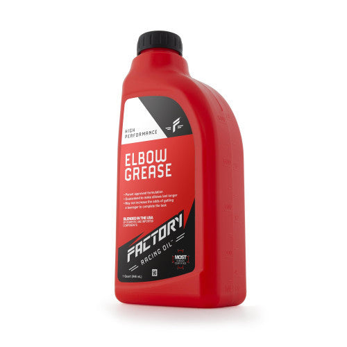 Maximum Strength Elbow Grease – For the DIYer Who Never Finishes the Job – Gag Gift – Dad Joke – Car Guy Prank – 1 Quart (Empty) Bottle
