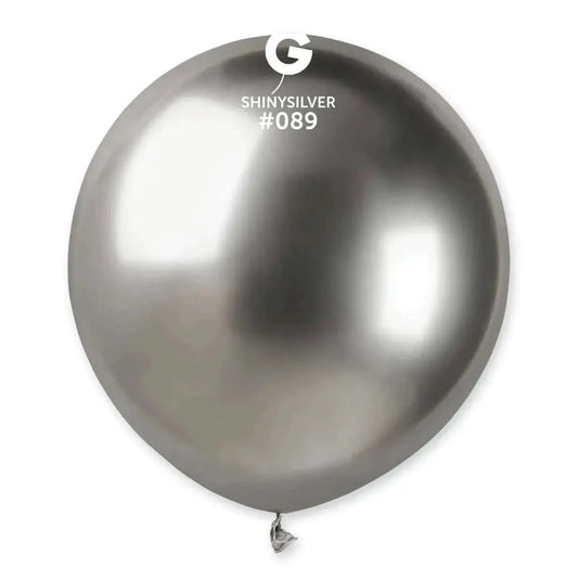 Gemar - 19" Shiny Silver Latex Balloons #089 (25pcs)