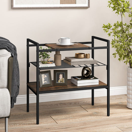 HomeProvisions™ 3-Tier Industrial Entryway Table with Removable Panel & Mesh Shelf
