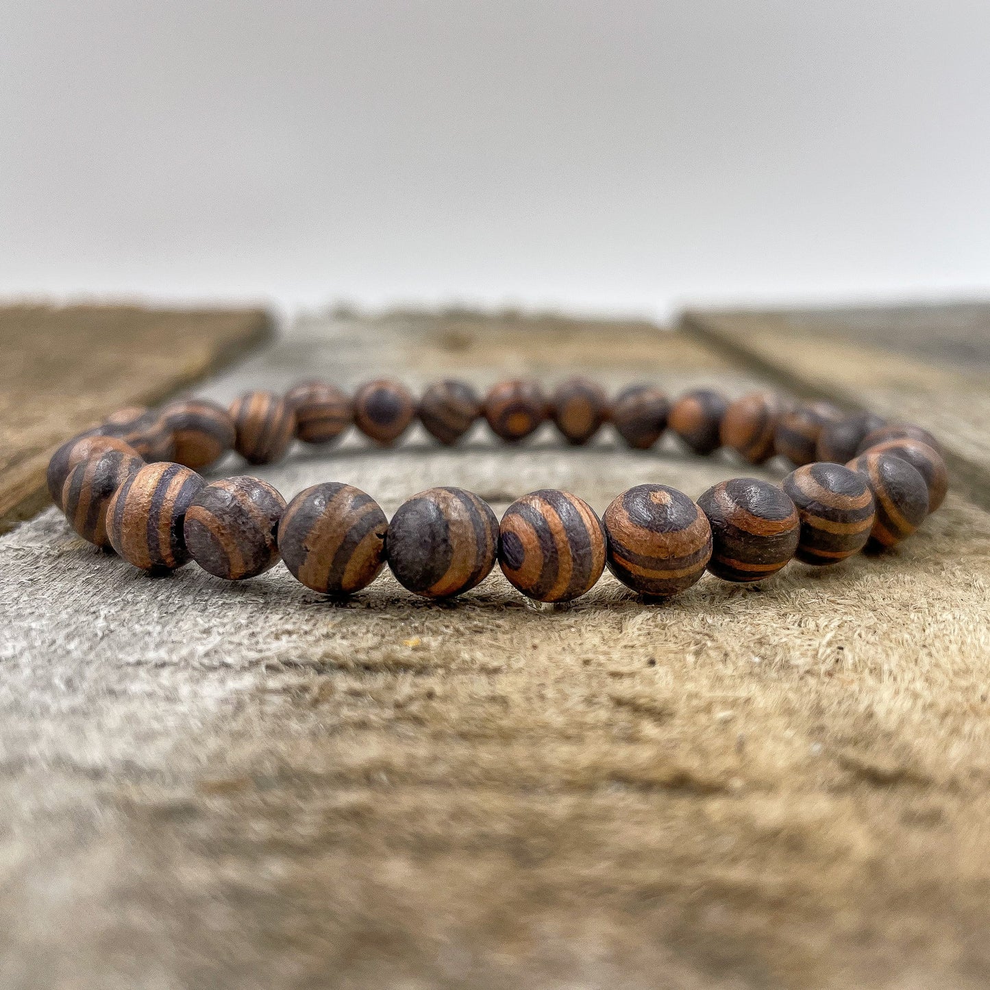 Union - Zebra Rosewood Mala Beaded Bracelet
