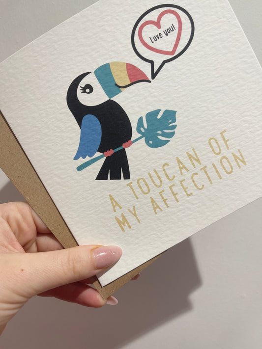 Everyday Festive™ A Toucan Of My Affection Valentines Day Funny Humorous Hammered Card & Envelope