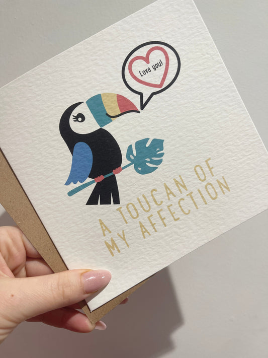 Everyday Festive™ A Toucan Of My Affection Valentines Day Funny Humorous Hammered Card & Envelope