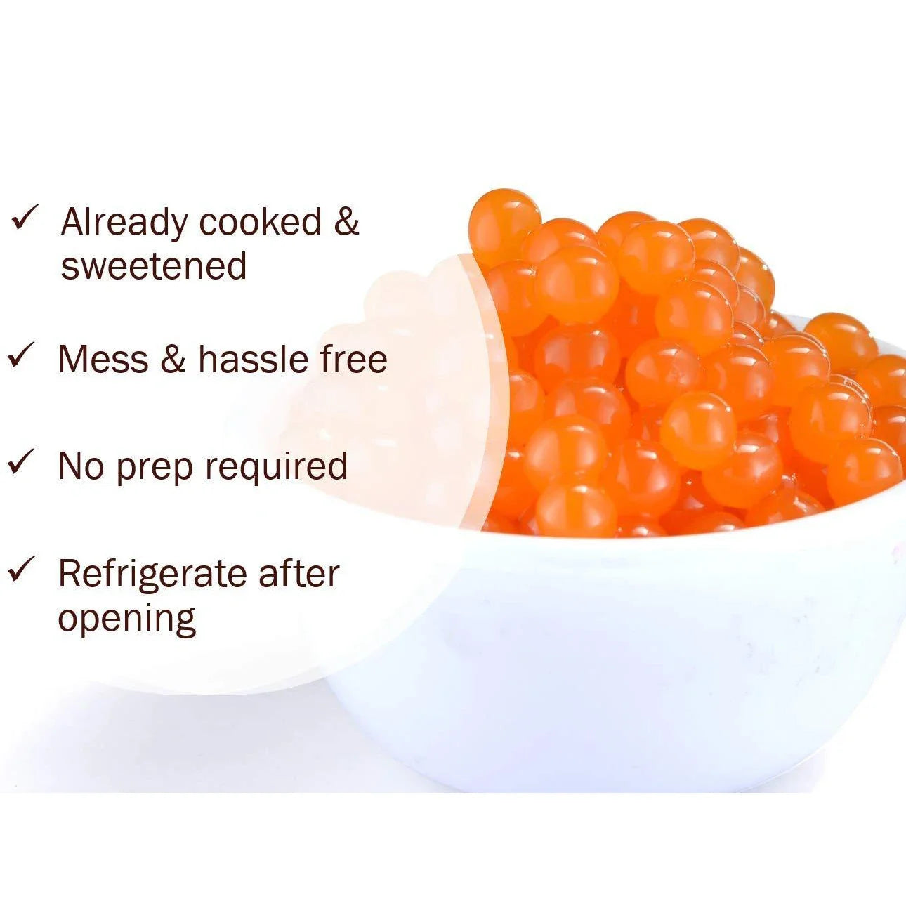 7 LB Mango Flavored Boba Balls for a Bursting and Popping Boba Experience ( 1 case 4x 7lb)