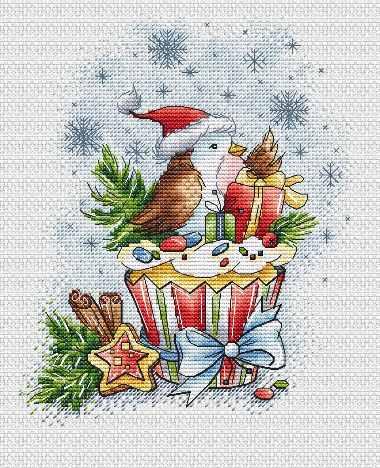New Years Cupcake - PDF Cross Stitch Pattern