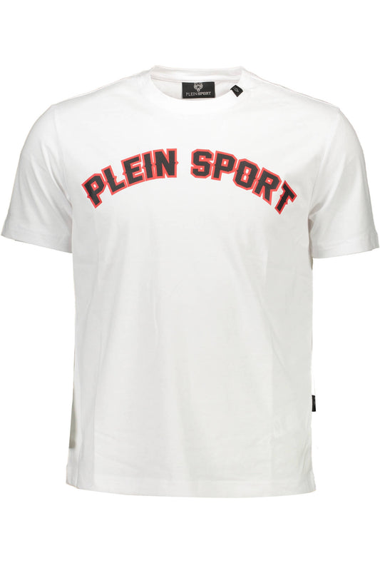 PLEIN SPORT WHITE MEN'S SHORT SLEEVE T-SHIRT-0