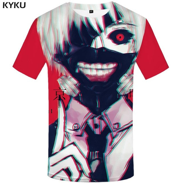 Tokyo Ghoul T-shirt Men Ken Kaneki T-shirts 3d Graffiti Tshirt Printed Japan Tshirts Casual Blood Anime Clothes-10