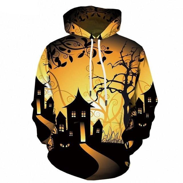 Halloween Pumpkin 3d Print Party Moon Sweatshirt