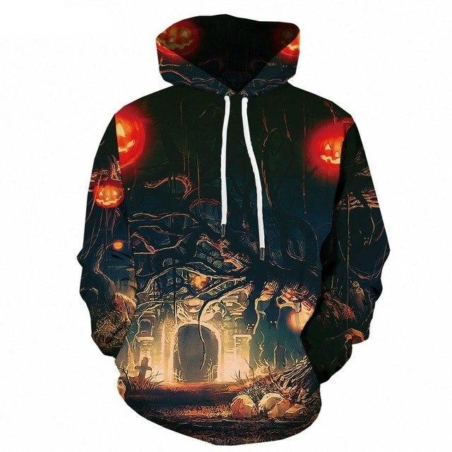 Halloween Pumpkin 3d Print Party Moon Sweatshirt