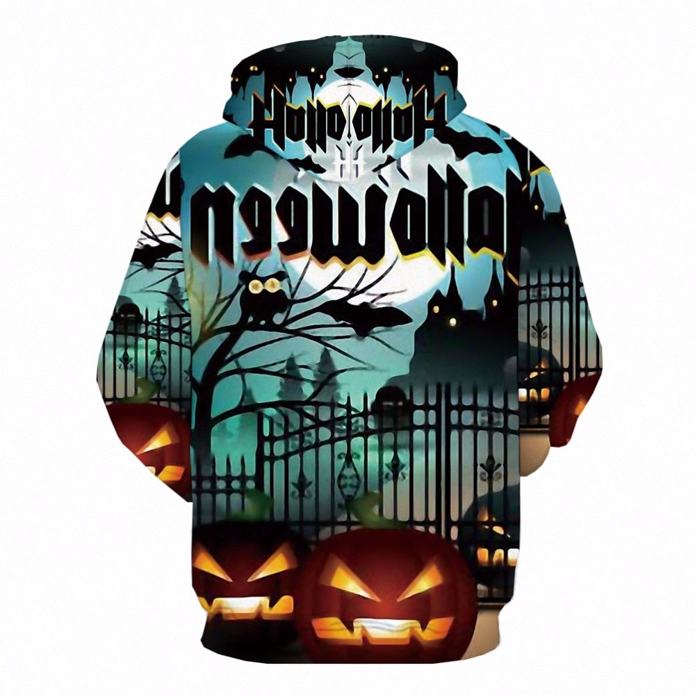 Halloween Pumpkin 3d Print Party Moon Sweatshirt