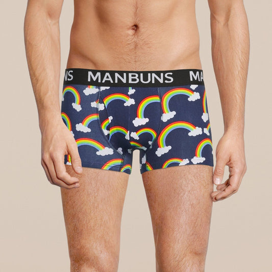 Men's Rainbow Boxer Trunk Underwear & Unisex Rainbow Pride Glasses Set-0
