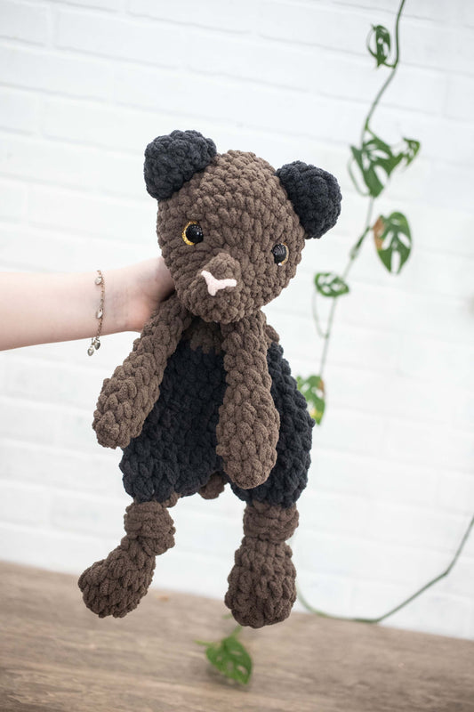 Teddy Bear Lovey, Bear Stuffed Animal, Crochet Teddy Bear Snuggler-0
