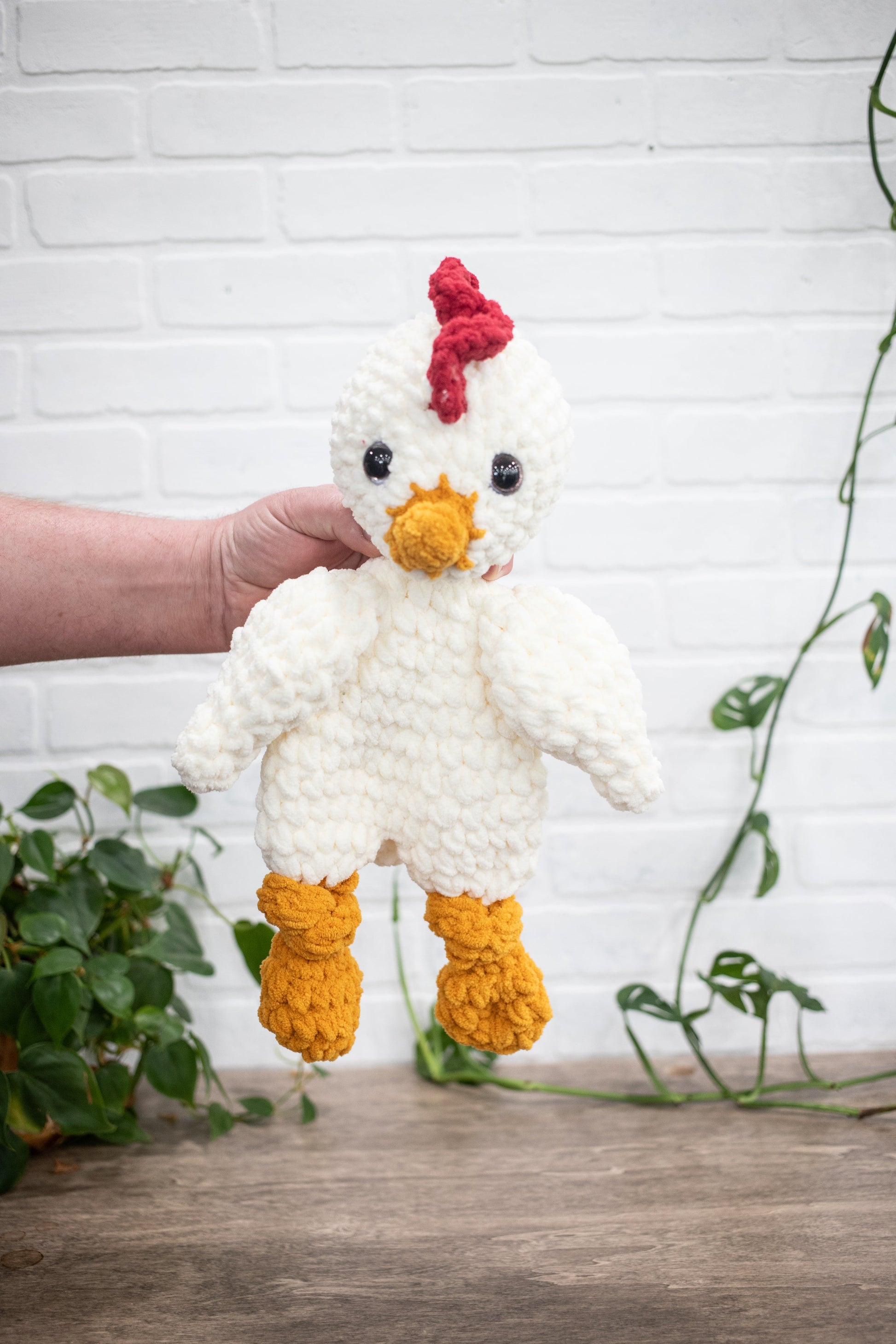 Chicken Lovey, Rooster Stuffed Animal, Crochet Chicken Snuggler-3