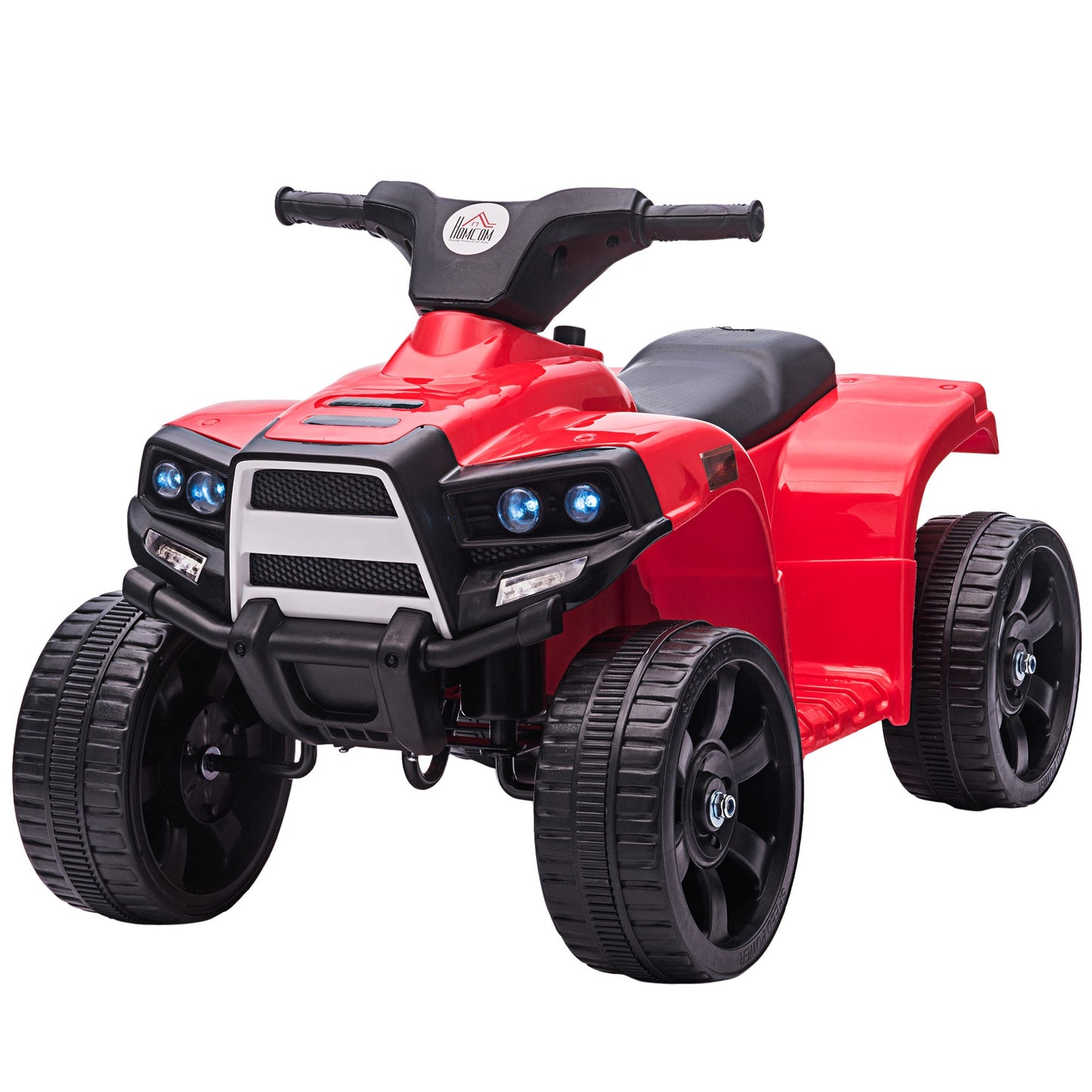PlayPatch™ 6 V Kids Ride on Cars Quad Bike Electric ATV Toy for Toddlers w/ Headlights Battery Powered for 18-36 months Black+Red