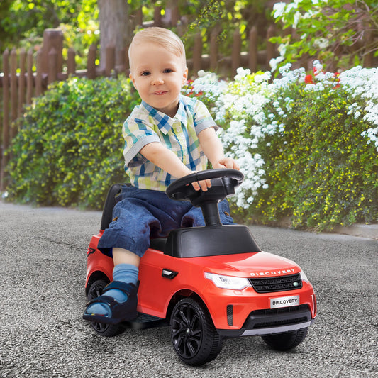 PlayPatch™ 2 in 1 Land Rover Licensed 6V Kids Electric Ride On Car Sliding Car w/ Headlights Music, for 18-60 Months Red